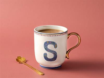 Letter S Чаша Stoneware, Цветен, 500 Ml