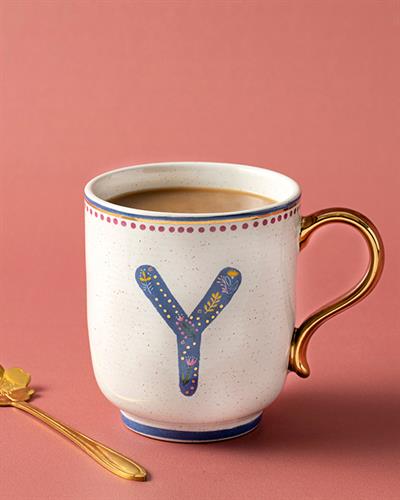 Letter Y Чаша Stoneware, Цветен, 500 Ml