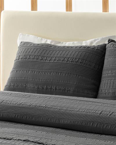 Levron Комплект Кувертюра За Легло Двоен жакардов Памучен 220x240 см Антрацит