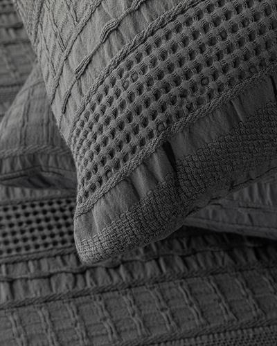 Cotton Jacquard King Size Bed Spread Set 240x260 cm Anthracite