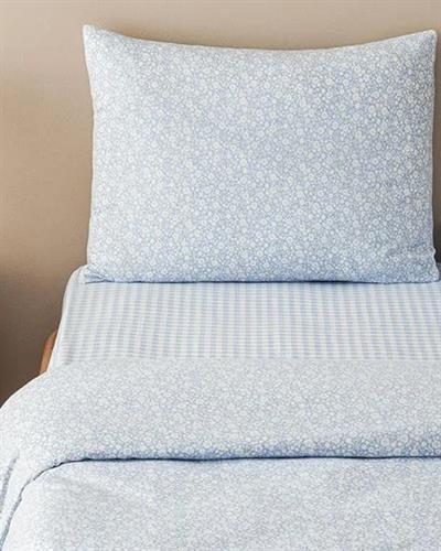 Liberty Blossom Спален Комплект Единичен Лесно за гладене 160x220 см Син