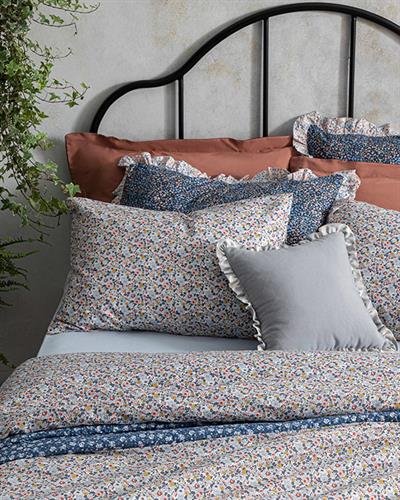 Liberty Florets Спално Бельо Компле Единичен Размер, Памучен, Синьо, 160 X 220 Cm