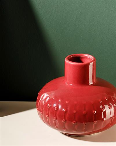 Liena Ваза Каменна керамика 15,6x 15,6x 13,1 см Бордо