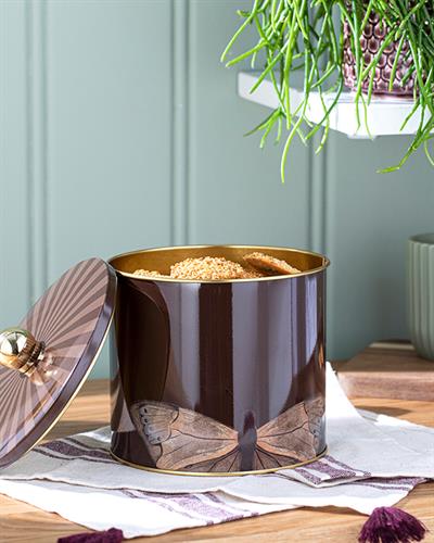 Lifely Кутия За Съхранение Метал 14x12,5 см Кафяв