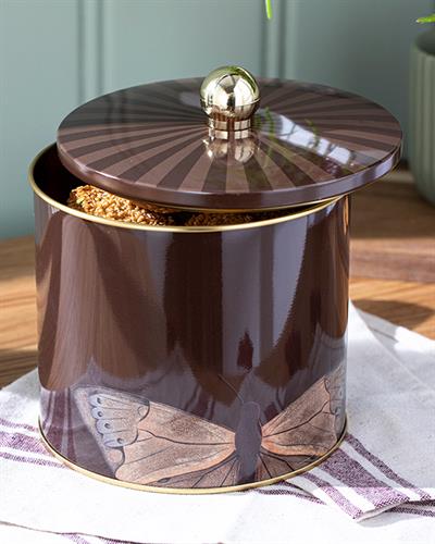 Lifely Кутия За Съхранение Метал 14x12,5 см Кафяв