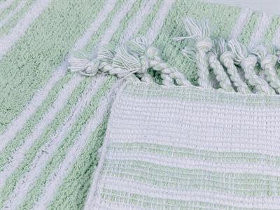 Lilia Постелка За Баня С Нехлъзгащ Се Гръб, Памучен, Светло Зелено, 60 X 90 Cm