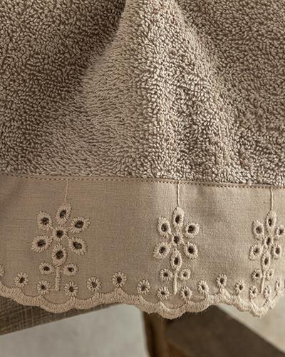 Lilian Хавлии За Ръце С Бродирано, Памучен, Бежово, 30 X 40 Cm