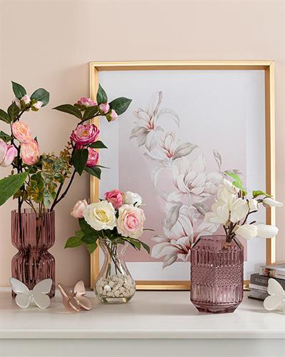 Lilies Изкуствено Цвете Един Стрък Плат 20 см Червен