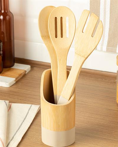 Lina Комплект За Сервиранe 4 Части, Бамбук, Бежово, 16 Cm