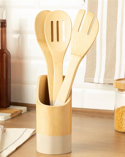 Lina Комплект За Сервиранe 4 Части, Бамбук, Бежово, 16 Cm