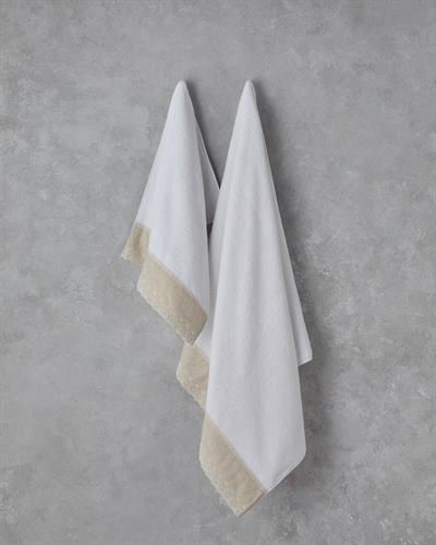 Linda Кърпа За Баня С бродерия Памучен 90x150 cm Бял