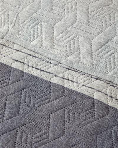 Line Art Комплект Кувертюра За Легло Двоен Многофункционален 200x220 см Сив