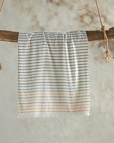 Linea Плажна Хавлия Една Страна, Памучен Полиестер, Екрю-Зелено-Жълто, 75 X 150 Cm