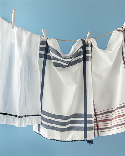 Linee Кърпа За Изсушаване С Пискюли, Памучен, Бяло, 40 X 60 Cm