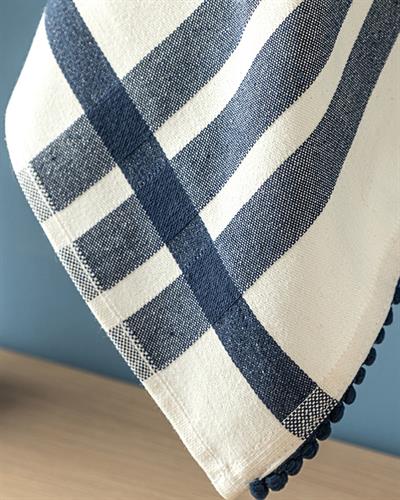 Linee Кърпа За Сушене С помпон Памук 40x60 см Морскосин