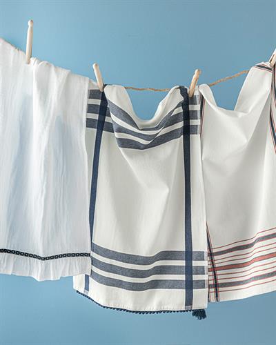 Linee Кърпа За Сушене С помпон Памук 40x60 см Морскосин