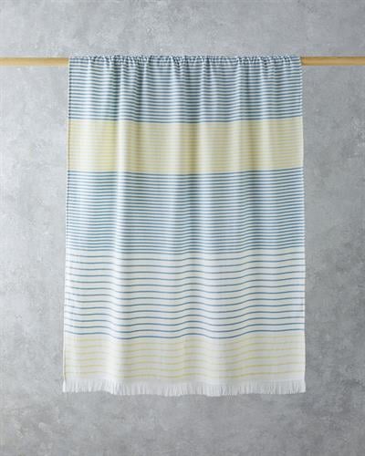 Linelike Кърпа За Плаж на райе Памучен 90x150 cm Екрю - Зелен - Жълт