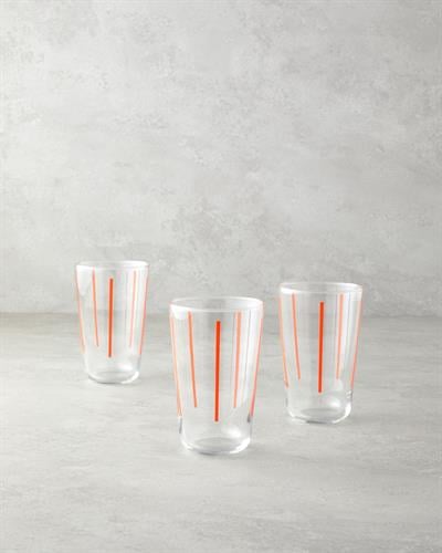 Liny Чаша 3 бр. Стъкло 400 мл Оранжев