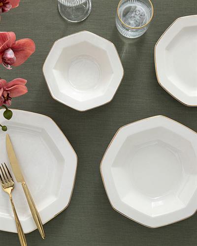 Lioni Сервиз За Хранене Порцелан, Златисто, 24 Броя За 6 Души