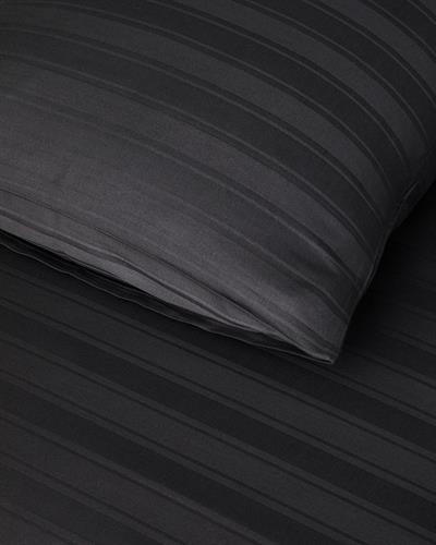 Lior Спален Комплект Кралски размер Памучен сатен райе 240x220 см Антрацит