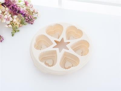 Lisa ФОРМА ЗА КЕКС С 6 отделения Силикон 28x25x4 cm Cream.