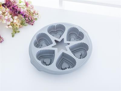 Lisa ФОРМА ЗА КЕКС С 6 отделения Силикон 28x25x4 cm Gray