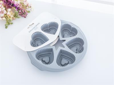 Lisa ФОРМА ЗА КЕКС С 6 отделения Силикон 28x25x4 cm Gray