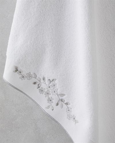 Lisa Кърпа За Баня С бродерия Памучен 90x150 cm Бял