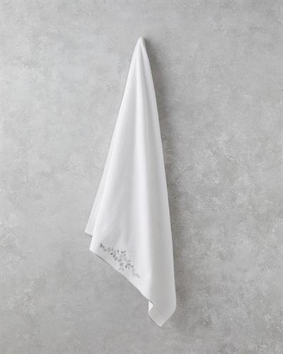 Lisa Кърпа За Баня С бродерия Памучен 90x150 cm Бял