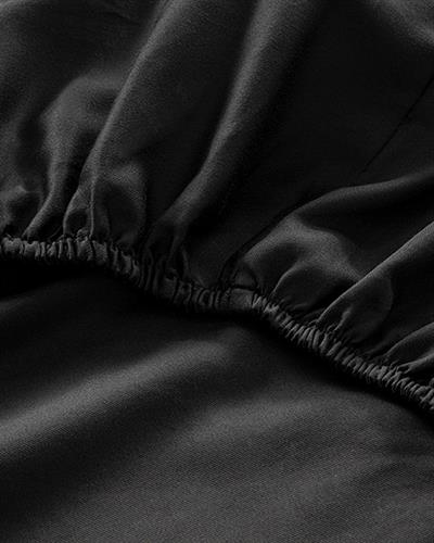 Listral Спално Бельо Компле King Size С 4 Възглавници С Кутия, Памучен Сатен На Райета, Антрацит, 240 X 220 Cm