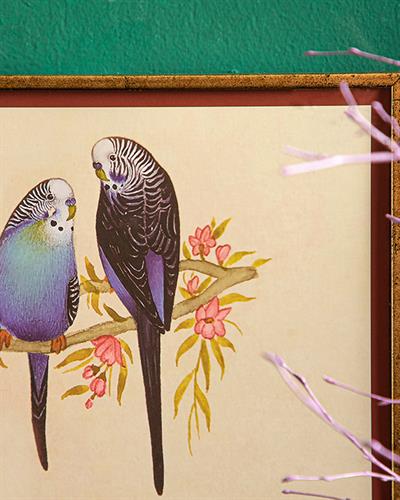 Little Birds Картина 18x23 см Златен