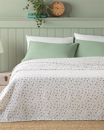 Little Bouquets Пике Двоен Размер, Отпечатан, Розово, 200 X 220 Cm