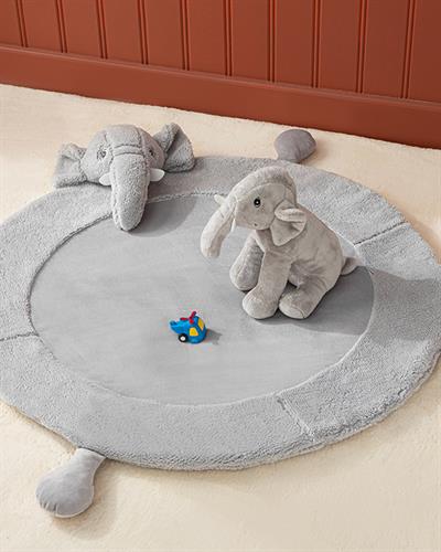 Little Elephants Възглавница За Пода Полиестер, Сиво, 100 X 100 Cm