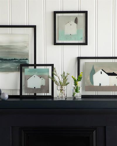 Little House Картина Стъкло 22x22 см Бледосив.