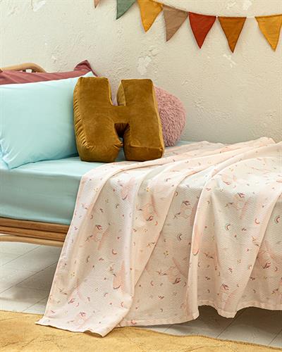 Little Unicorn Детски Комплект Лятно Одеяло Отпечатан, Розово, 150 X 200 Cm