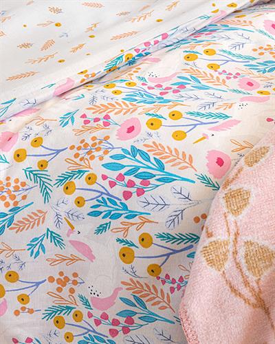 Little Unicorn Детско Спално Бельо Памучен, Розово, 160 X 220 Cm