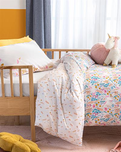 Little Unicorn Детско Спално Бельо Памучен, Розово, 160 X 220 Cm