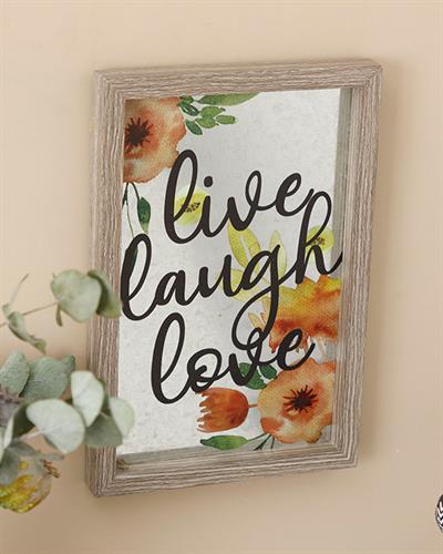 Live Laugh Love Картина МДФ 20x30 см Сив
