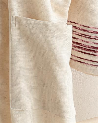 Lola Cotton & Linen Peshtemal Robe L-XL Beige-ClaretRed