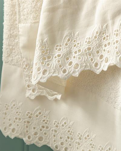 Loretta Комплект Кърпи За Лице Двоен Комплект, Памучен, Бяло, 30 X 40+50 X 70