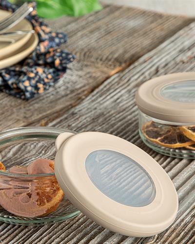 Lorin Кутия За Съхранение 2 бр. Стъкло 200 мл Тъмнобежов