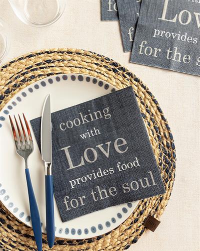 Love Хартийни Салфетки 20 Бр., Хартия, Тъмно Синьо, 33 X 33 Cm