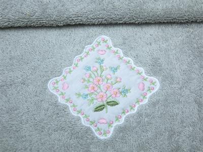 Lovely Bouquet ХАВЛИЯ ЗА ЛИЦЕ С дантела Бродирани 50x80 cm Gray