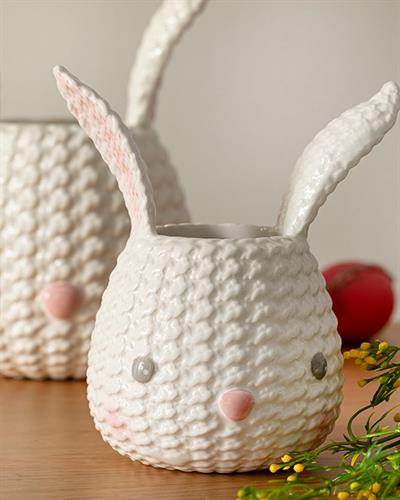 Lovely Bunny Саксия Бяло, 10.8 X 10 X 15.7 Cm