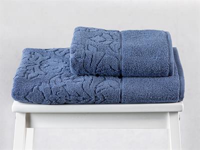 Lucca ХАВЛИЯ ЗА БАНЯ КОМПЛ Жакардов 70x140 cm + 50x80 cm Dark Blue.