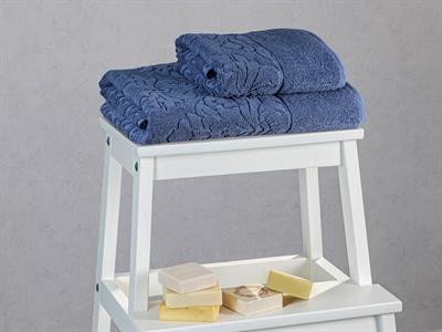 Lucca ХАВЛИЯ ЗА БАНЯ КОМПЛ Жакардов 70x140 cm + 50x80 cm Dark Blue.