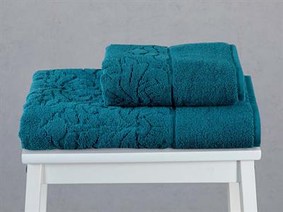 Lucca ХАВЛИЯ ЗА БАНЯ КОМПЛ Жакардов 70x140 cm + 50x80 cm Koyu Yeşil