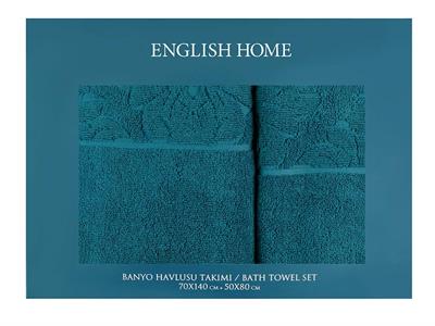 Lucca ХАВЛИЯ ЗА БАНЯ КОМПЛ Жакардов 70x140 cm + 50x80 cm Koyu Yeşil