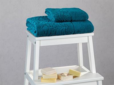 Lucca ХАВЛИЯ ЗА БАНЯ КОМПЛ Жакардов 70x140 cm + 50x80 cm Koyu Yeşil