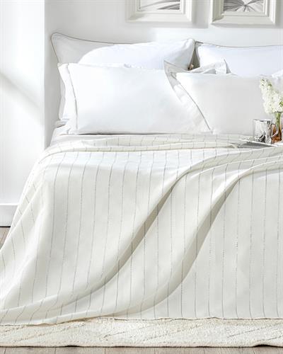 Lucent Комплект Пике Двоен Размер, Памучен, Бяло-Сребристо, 200 X 220 Cm